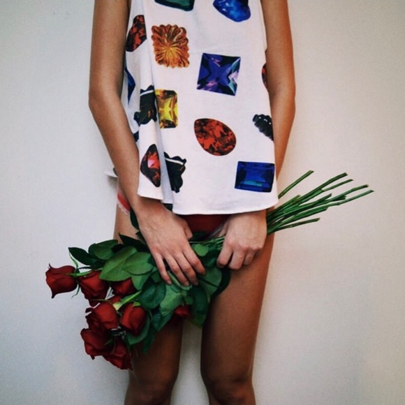 NWOT High Heels Suicide Garçons Miserables What A Gem Graphic swing Tank S - Picture 3 of 10